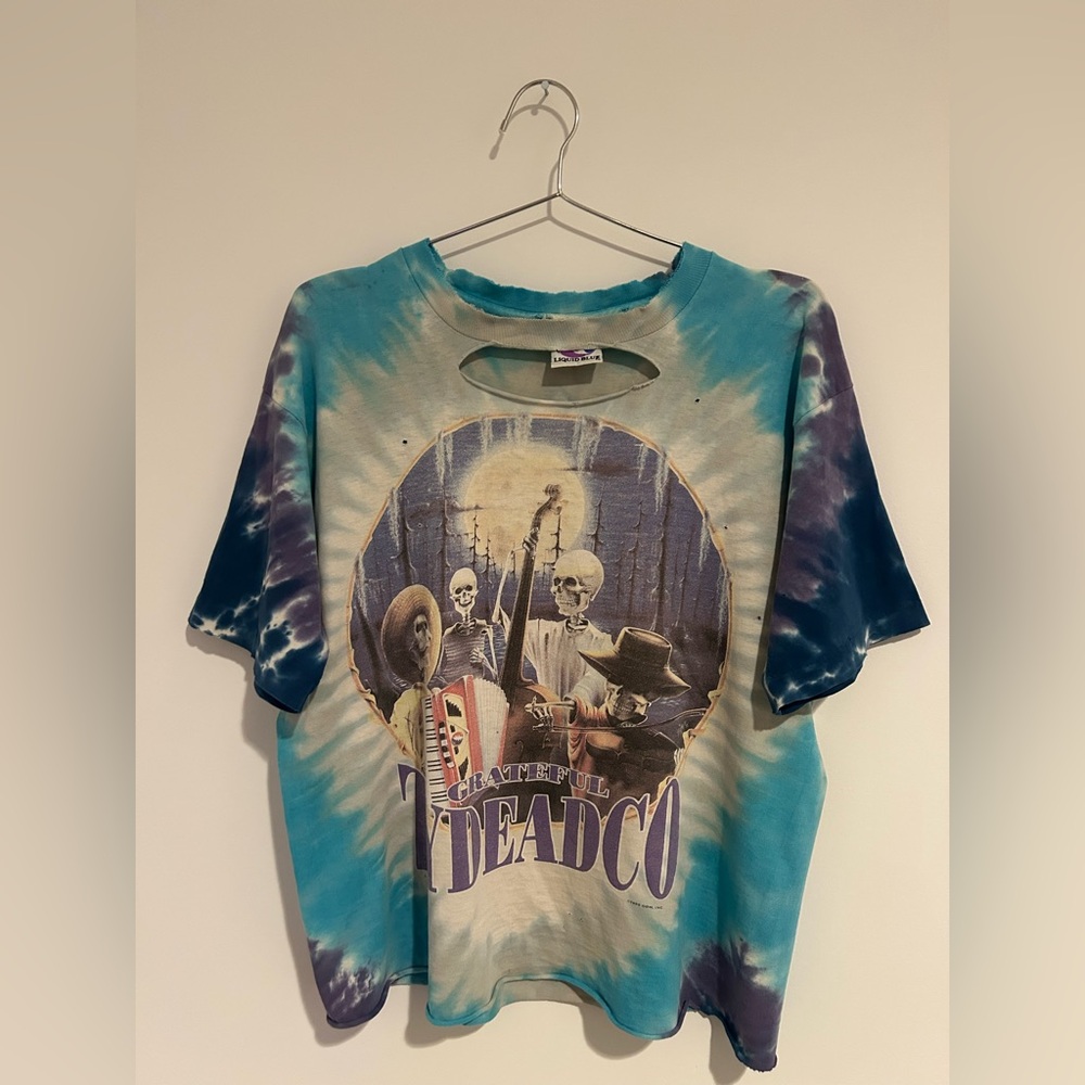 Liquid Blue Grateful Dead 1995 ‘Zydeadco’ Tour Tie-dye T-Shirt